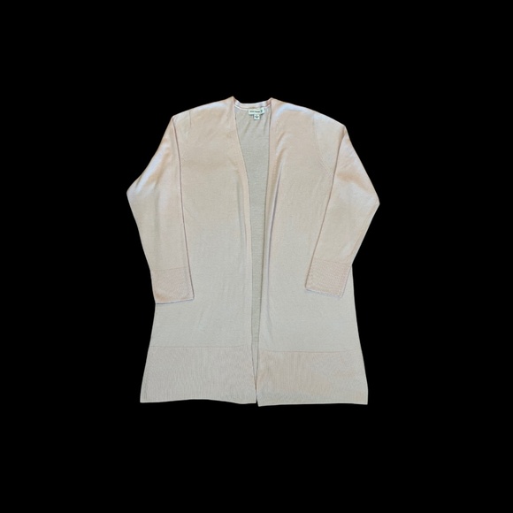 Susan Graver Rayon Blend Open Front Long Cardigan-Size Large-Pink - Picture 4 of 6